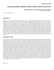 Autonomie Model Validation With Test Data For 2010 Toyota Prius