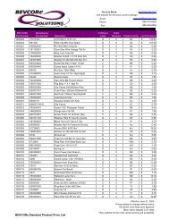 BEVCORe Standard Product Pricing 2005V23