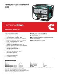 HomeSiteTM generator series 6500 - Cummins Onan