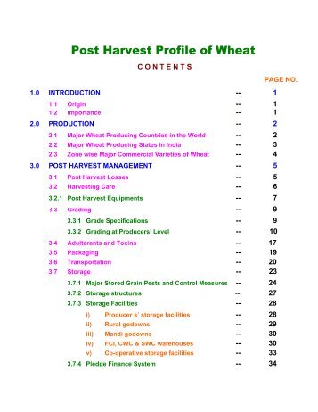 Post Harvest Profile of Wheat - Agmarknet