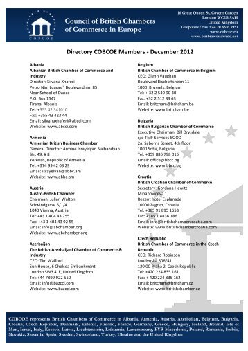 Membership directory Dec 2012 - Cobcoe.eu