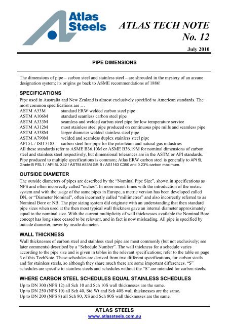 ATLAS TECH NOTE No. 12 - Atlas Steels