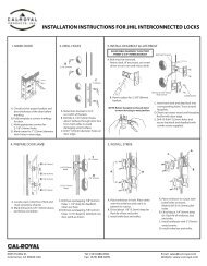 installation instructions for jhil interconnected locks - Cal-Royal