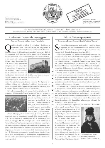 NEWS N. 28 - The Venice International Foundation
