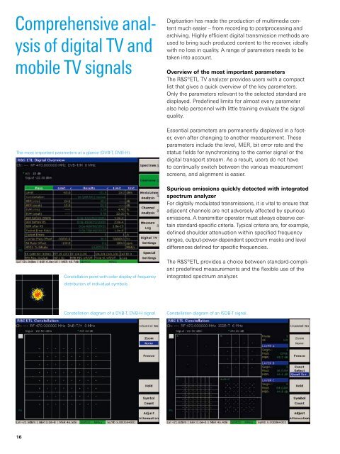 R&SÂ®ETL TV Analyzer - Product Brochure - Rohde & Schwarz