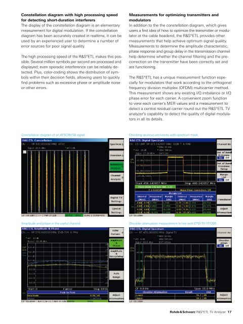 R&SÂ®ETL TV Analyzer - Product Brochure - Rohde & Schwarz