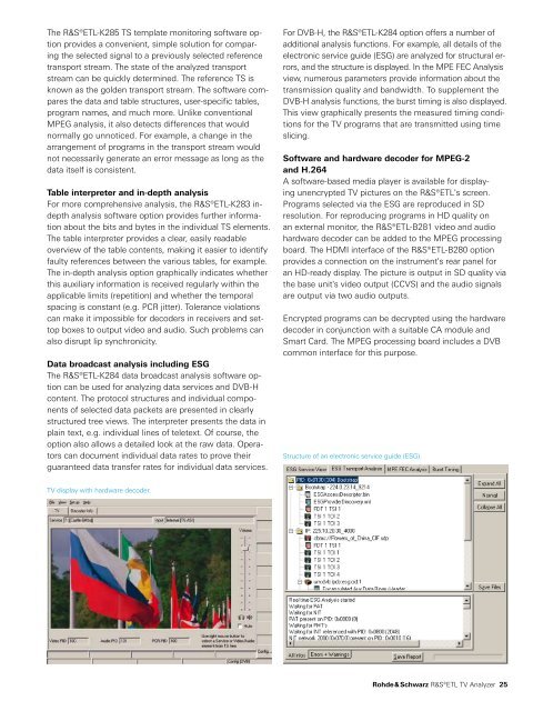 R&SÂ®ETL TV Analyzer - Product Brochure - Rohde & Schwarz