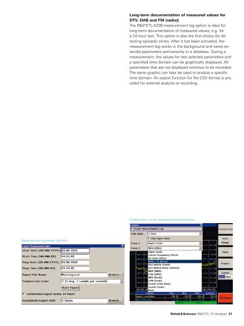 R&SÂ®ETL TV Analyzer - Product Brochure - Rohde & Schwarz