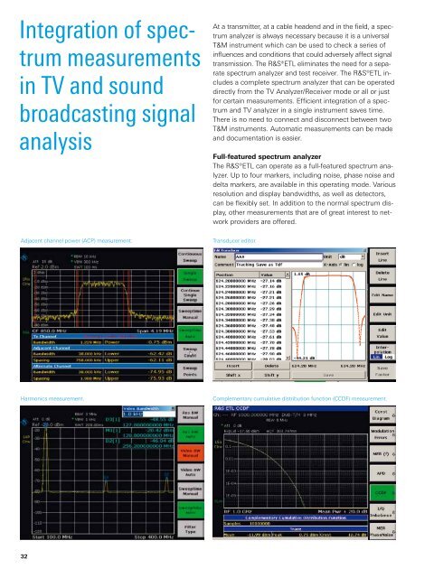 R&SÂ®ETL TV Analyzer - Product Brochure - Rohde & Schwarz