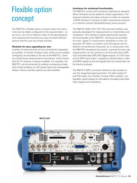 R&SÂ®ETL TV Analyzer - Product Brochure - Rohde & Schwarz