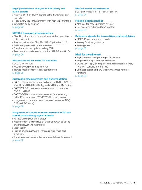 R&SÂ®ETL TV Analyzer - Product Brochure - Rohde & Schwarz