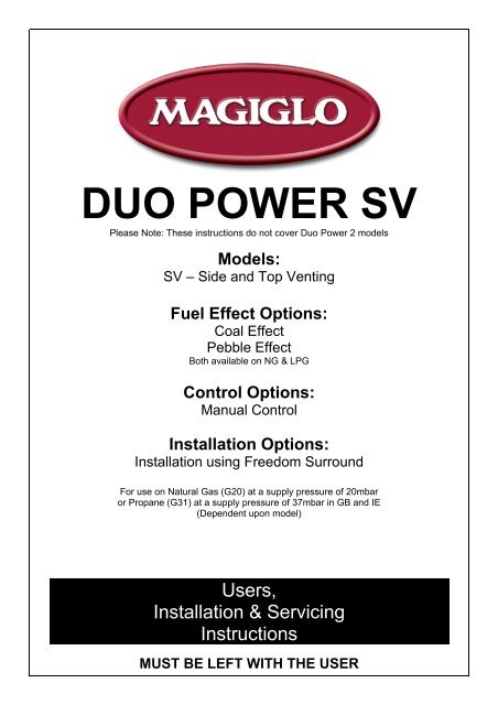 Magiglo Duo Power side vent fitting instructions - The Fire Basket