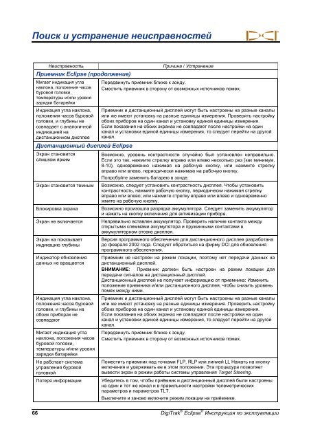 Инструкция по эксплуатации системы локации Eclipse