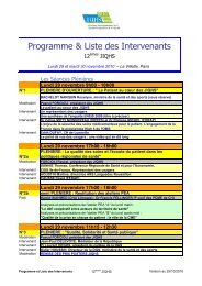 Programme & Liste des Intervenants - JIQHS