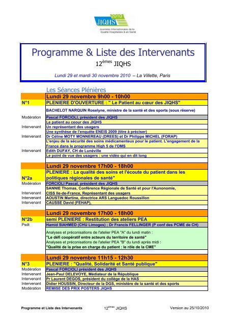 rencontres fhp 2010