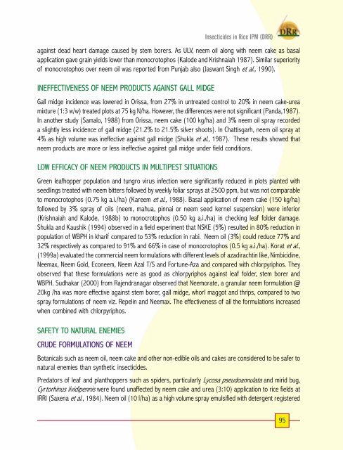 priciples of insecticide use in rice ipm