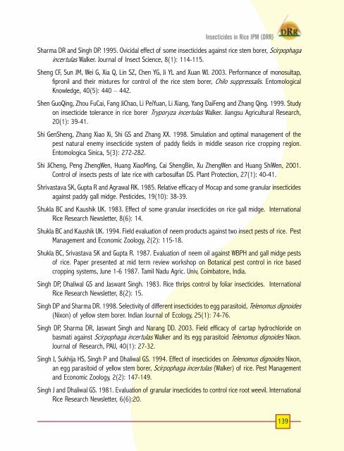 priciples of insecticide use in rice ipm