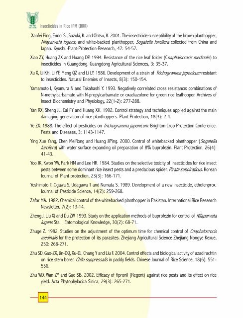 priciples of insecticide use in rice ipm