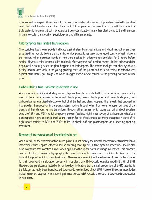 priciples of insecticide use in rice ipm