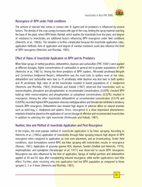 priciples of insecticide use in rice ipm