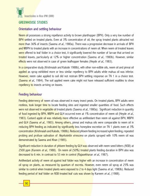 priciples of insecticide use in rice ipm