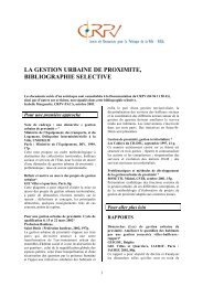 la gestion urbaine de proximite, bibliographie selective - CRPV-PACA