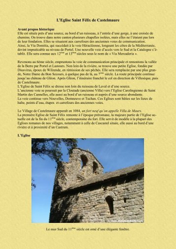 L'Eglise Saint FÃ©lix de Castelmaure - Lurio Addl