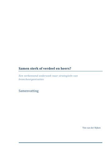 Samen sterk of verdeel en heers? Samenvatting - AIAS