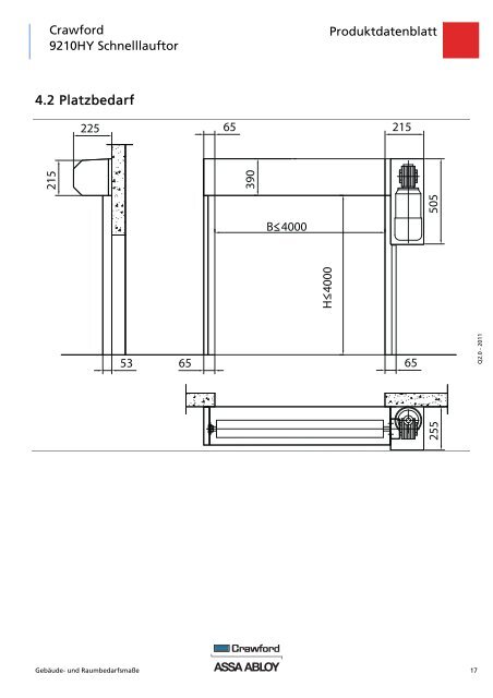 Crawford 9210HY Schnelllauftor Produktdatenblatt - Crawford hafa ...