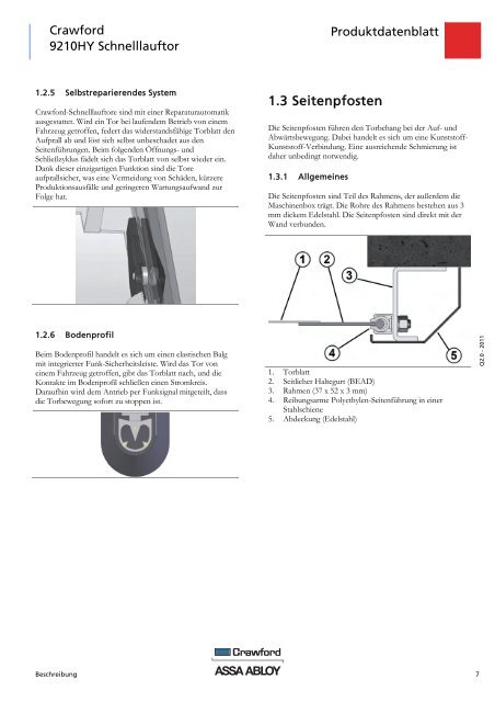 Crawford 9210HY Schnelllauftor Produktdatenblatt - Crawford hafa ...