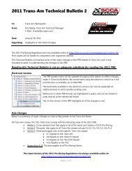 2011 Trans-Am Technical Bulletin 2 - SCCA Pro Racing