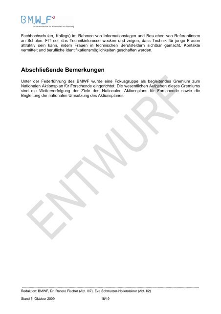 Nationaler Aktionsplan f. Forschende