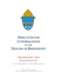 Directives for Confirmations - Diocese of Bridgeport