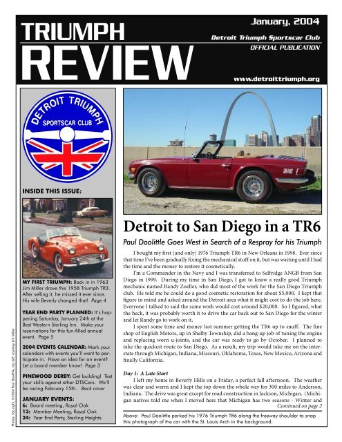 January, 2004 - Detroit Triumph Sports Car Club