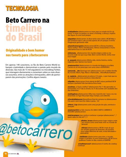 Ano 2 - NÂº 6 - Junho, Julho e Agosto de 2011 - Beto Carrero World