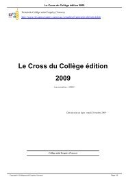 Le Cross du CollÃ¨ge Ã©dition 2009 - Le collÃ¨ge Saint ExupÃ©ry Ã  Vanves