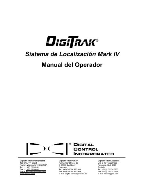 Sistema de Localización Mark IV Manual del Operador