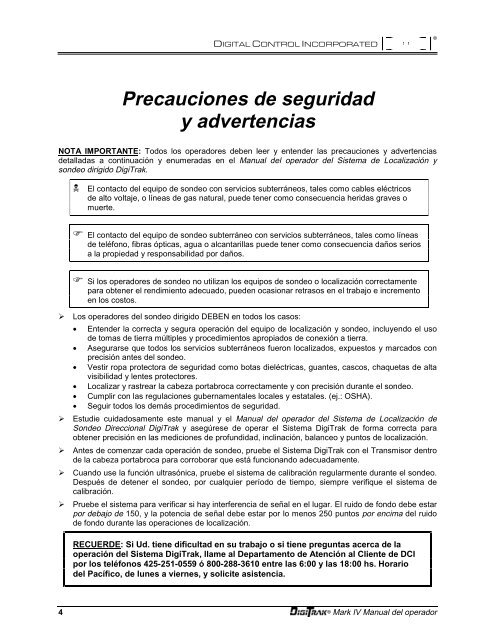 Sistema de Localización Mark IV Manual del Operador