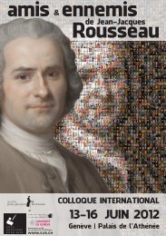 Amis et ennemis Jean-Jacques Rousseau - CRHQ - CNRS