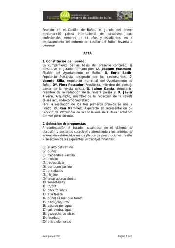 Acta del jurado I concurso 