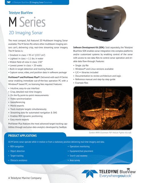 M Series Data Sheet - BlueView Technologies, Inc.