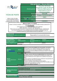 FICHE DE POSTE - Ville de Rennes