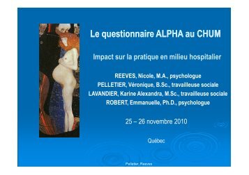 Le questionnaire ALPHA