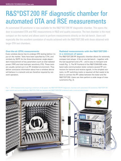 R&SÂ®DST200 RF diagnostic chamber for automated OTA and RSE ...