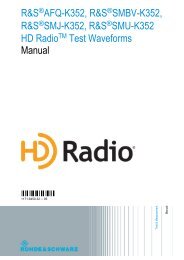 R&S xxx-K352 HD-Radio Test Waveforms for R&S Signal Generators