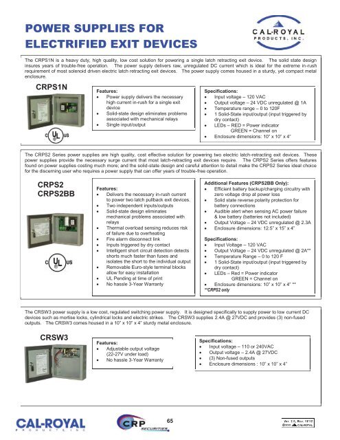 ARCHITECTURAL BUILDERS HARDWARE CATALOG - Cal-Royal