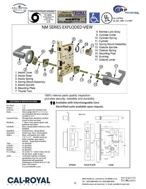 ARCHITECTURAL BUILDERS HARDWARE CATALOG - Cal-Royal