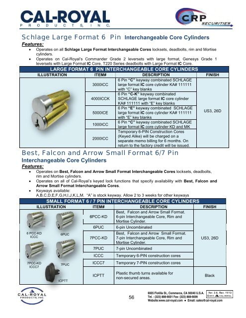 ARCHITECTURAL BUILDERS HARDWARE CATALOG - Cal-Royal