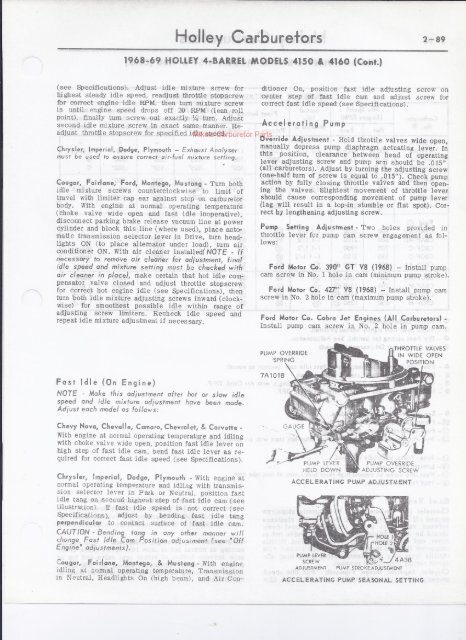 1968-69 Chevrolet & Ford - Mikes Carburetor Parts