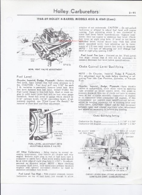 1968-69 Chevrolet & Ford - Mikes Carburetor Parts